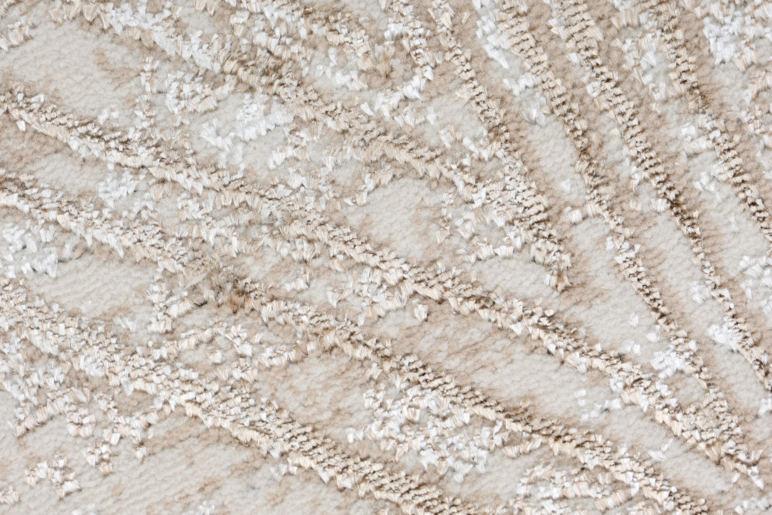 Teppich Crystal Rund Creme Braun Verwischt Linien