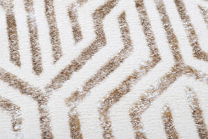 Teppich Crystal Rund Braun Creme Beige Linien