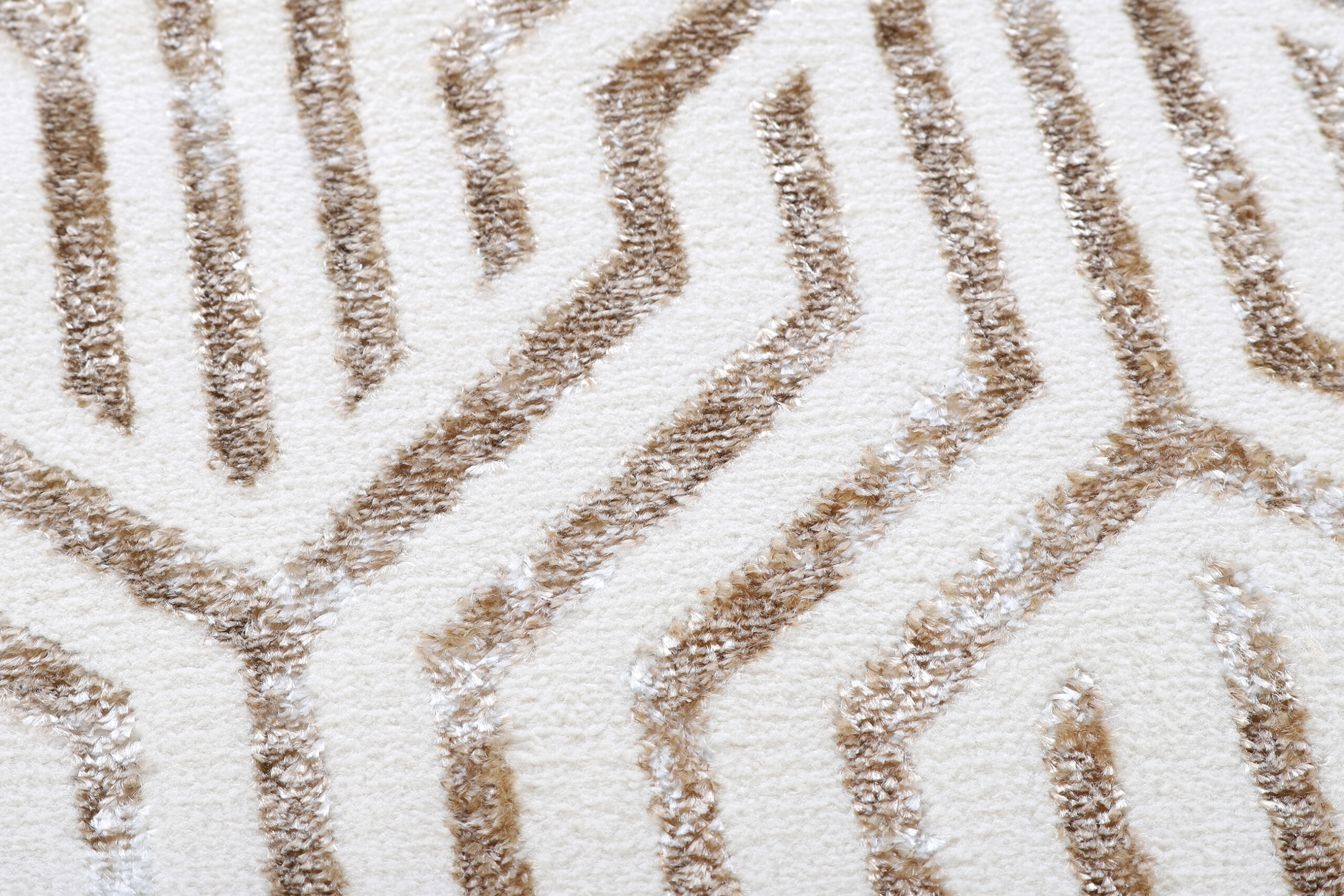 Teppich Crystal Rund Braun Creme Beige Linien