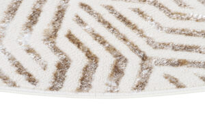 Teppich Crystal Rund Braun Creme Beige Linien