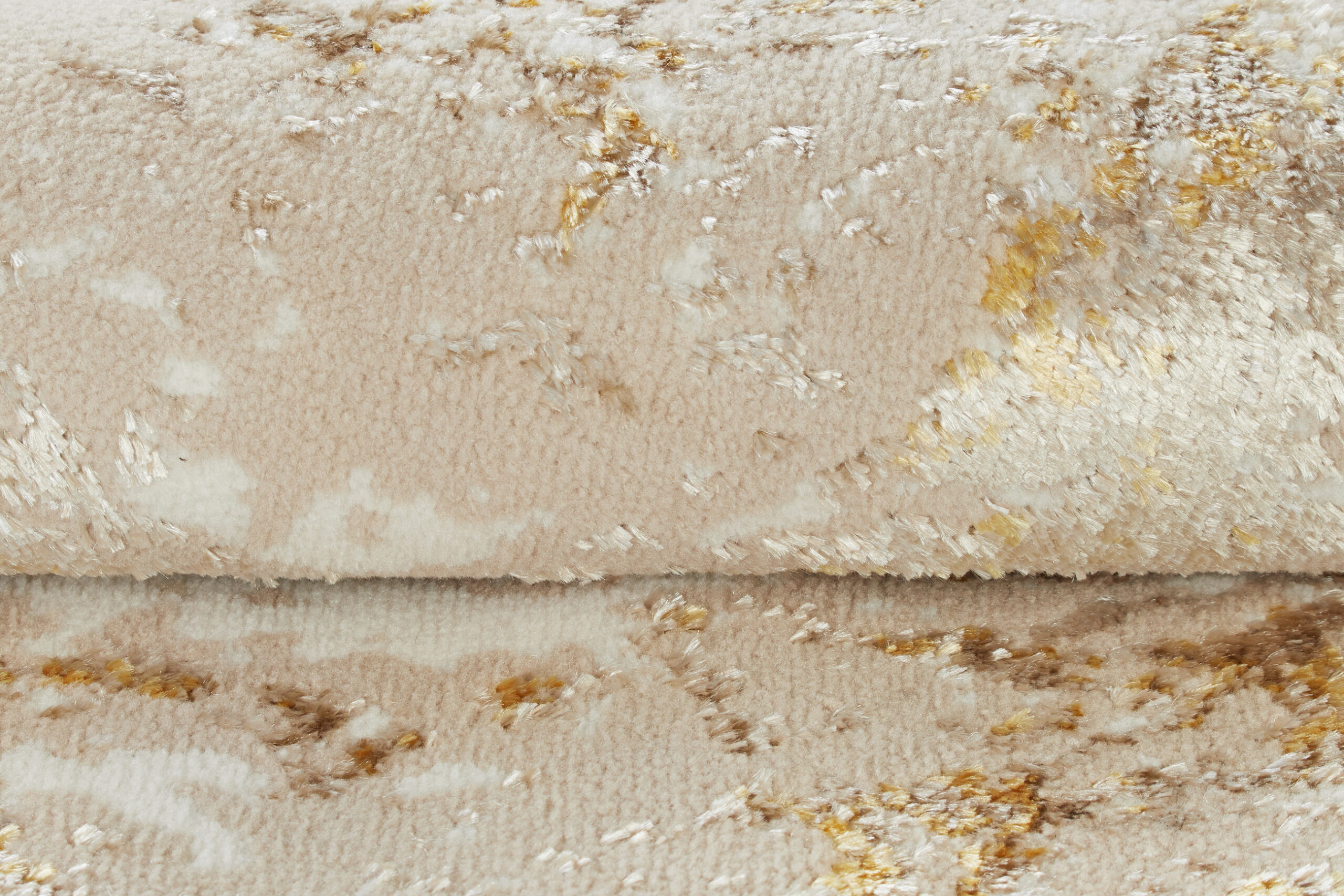 Teppich Crystal Rund Beige Gold Creme Marmor