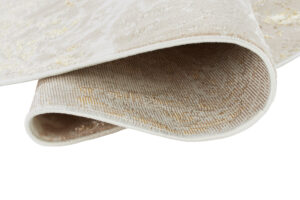 Teppich Crystal Rund Beige Gold Creme Marmor