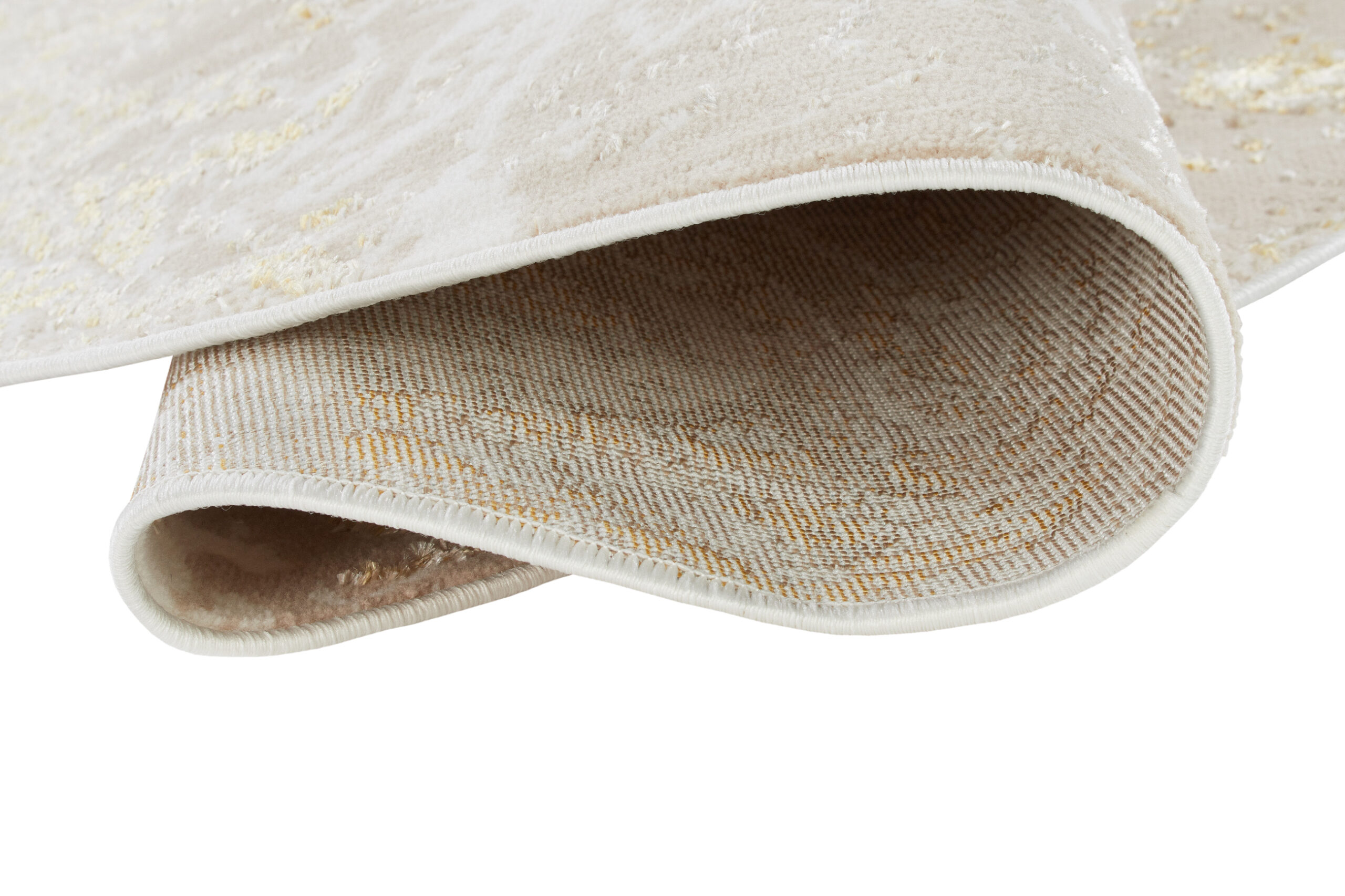 Teppich Crystal Rund Beige Gold Creme Marmor