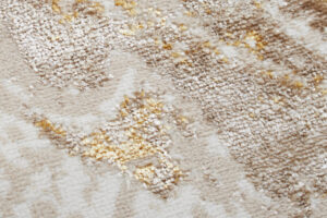 Teppich Crystal Rund Beige Gold Creme Marmor