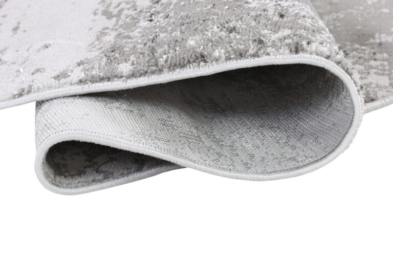 Teppich Crystal Rund Hellgrau Marmor