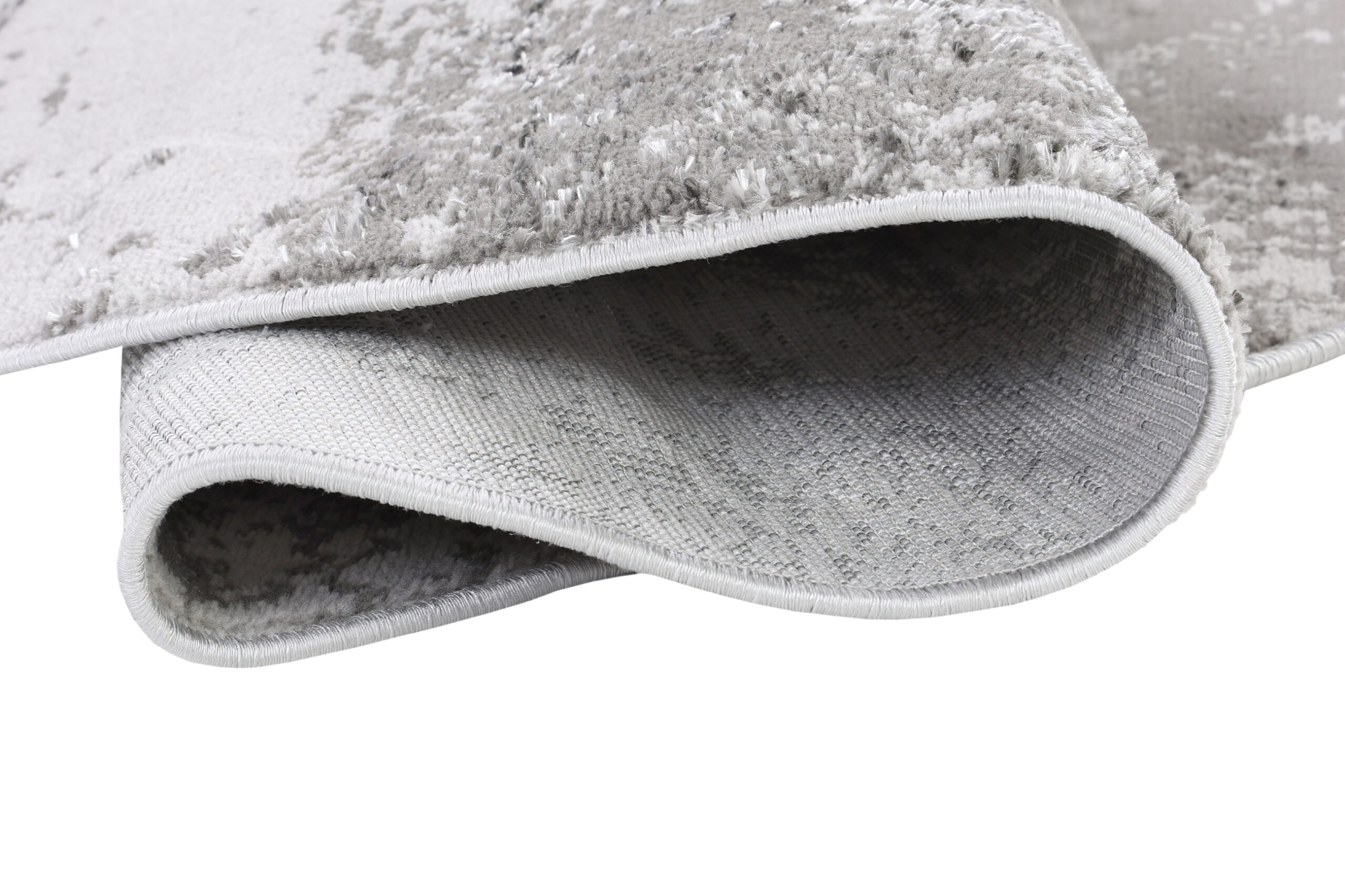 Teppich Crystal Rund Hellgrau Marmor