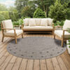 Teppich Melissa Rund Braun Rahmen Indoor Outdoor
