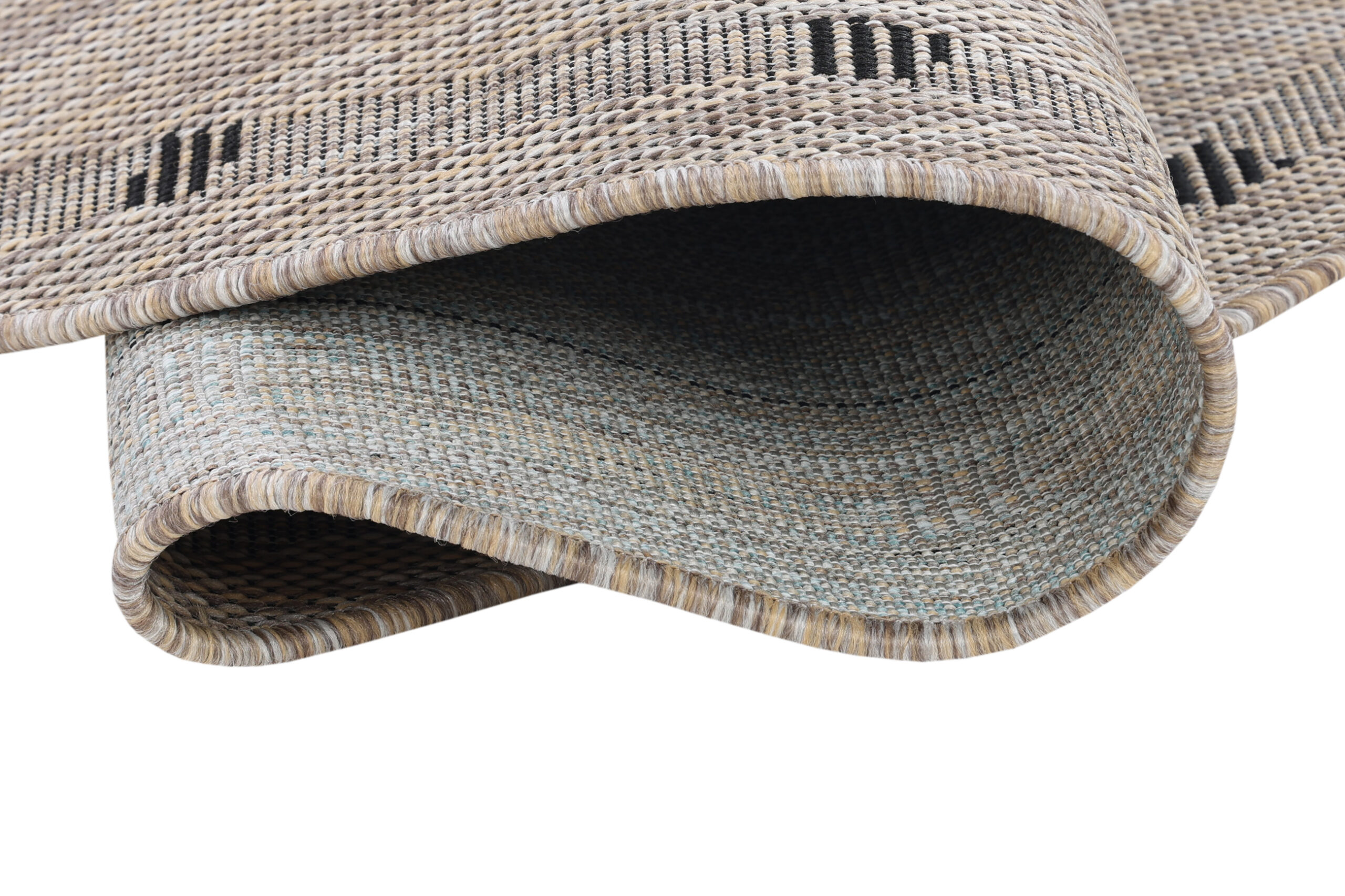 Teppich Melissa Rund Braun Rahmen Indoor Outdoor