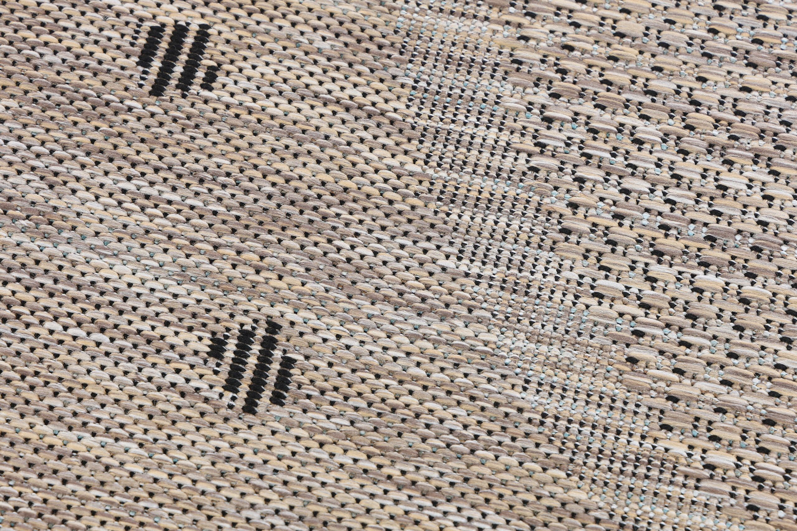 Teppich Melissa Rund Braun Rahmen Indoor Outdoor