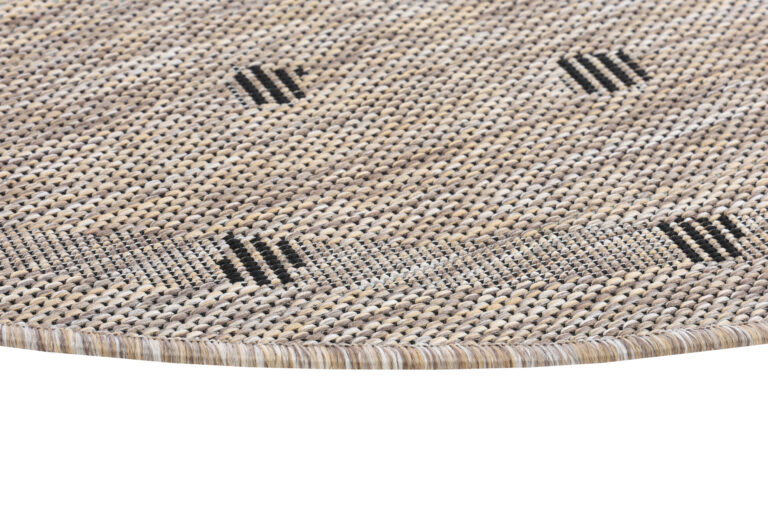 Teppich Melissa Rund Braun Rahmen Indoor Outdoor
