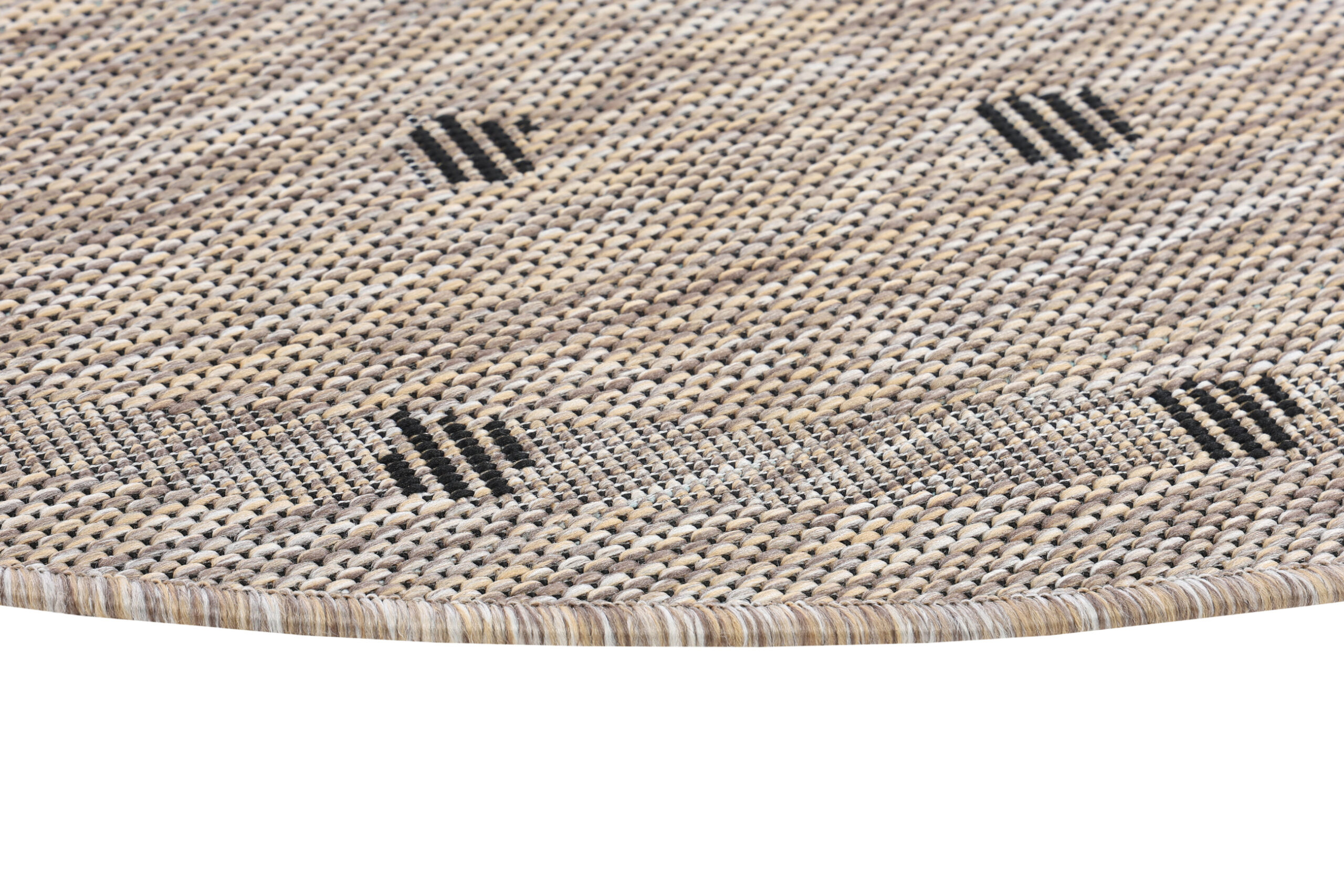 Teppich Melissa Rund Braun Rahmen Indoor Outdoor