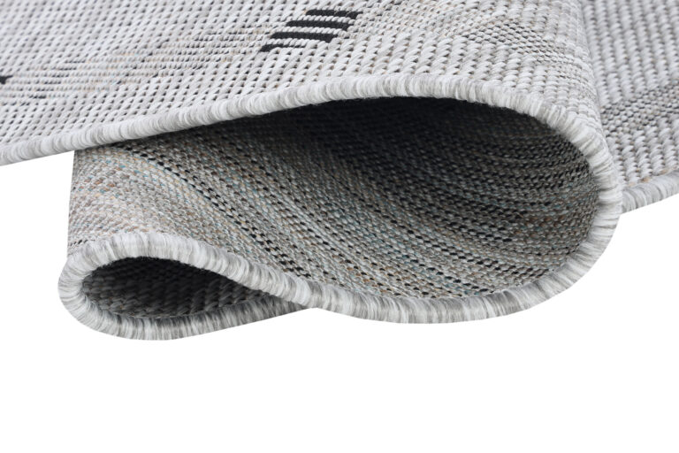 Teppich Melissa Rund Grau Rahmen Indoor Outdoor