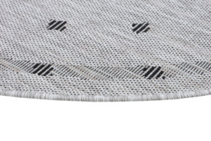 Teppich Melissa Rund Grau Rahmen Indoor Outdoor
