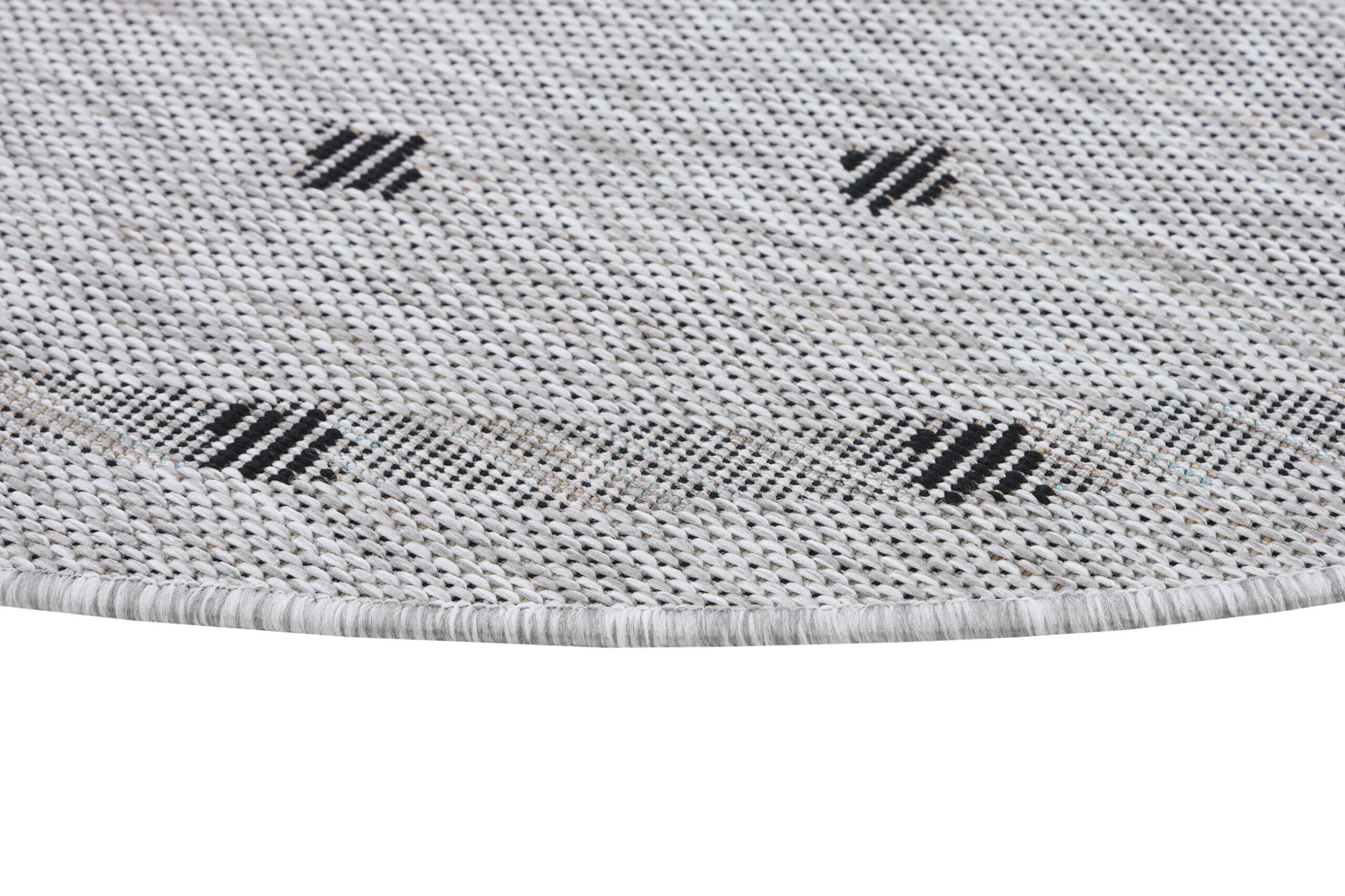 Teppich Melissa Rund Grau Rahmen Indoor Outdoor