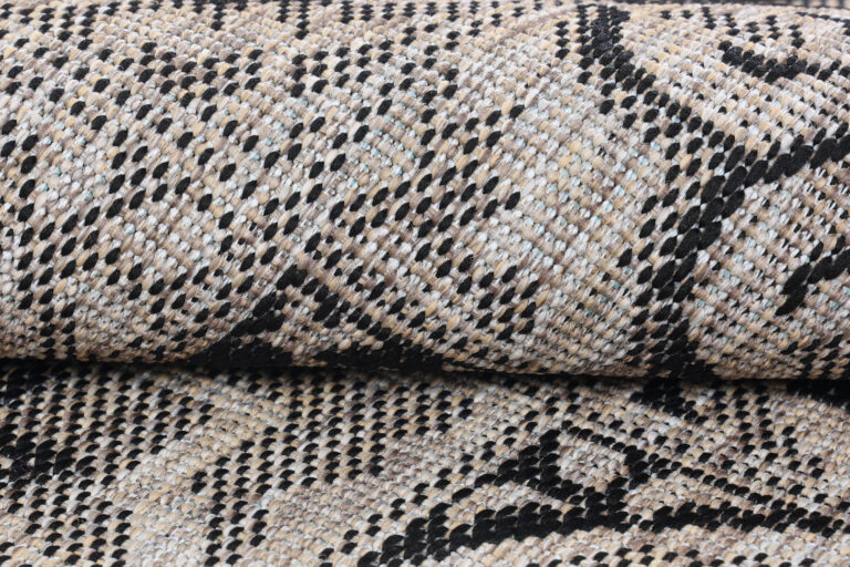 Teppich Melissa Rund Braun Schwarz Mosaik Indoor Outdoor