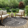 Teppich Melissa Rund Braun Schwarz Mosaik Indoor Outdoor