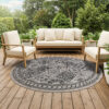 Teppich Melissa Rund Braun Schwarz Mosaik Indoor Outdoor