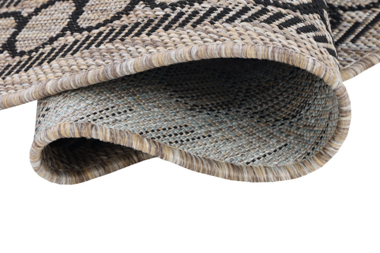 Teppich Melissa Rund Braun Schwarz Mosaik Indoor Outdoor