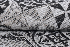 Teppich Melissa Rund Grau Schwarz Mosaik Indoor Outdoor