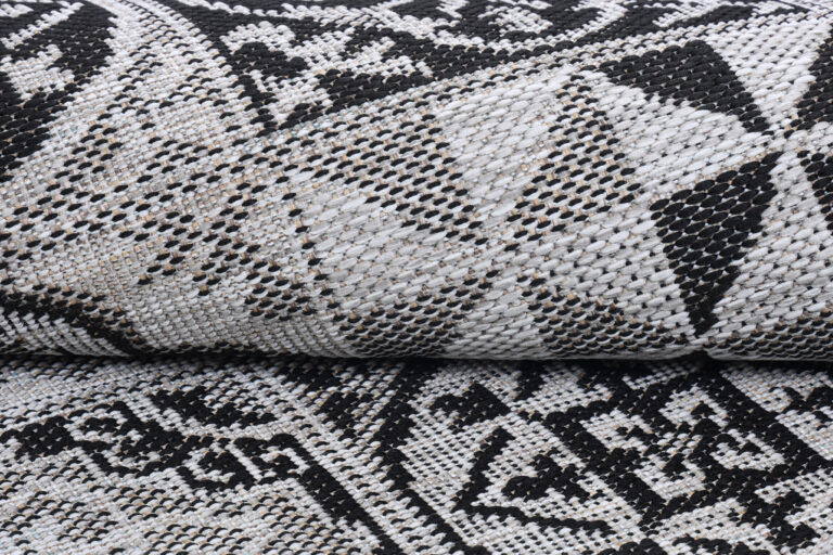 Teppich Melissa Rund Grau Schwarz Mosaik Indoor Outdoor