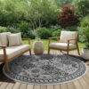 Teppich Melissa Rund Grau Schwarz Mosaik Indoor Outdoor