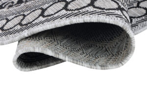 Teppich Melissa Rund Grau Schwarz Mosaik Indoor Outdoor