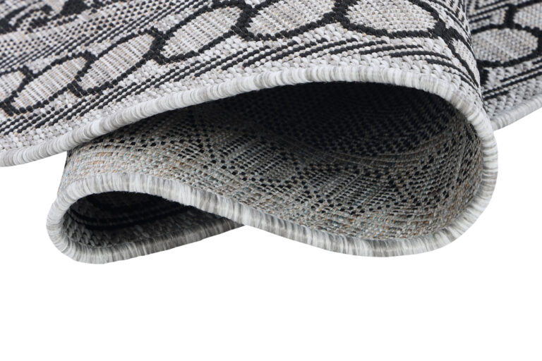 Teppich Melissa Rund Grau Schwarz Mosaik Indoor Outdoor