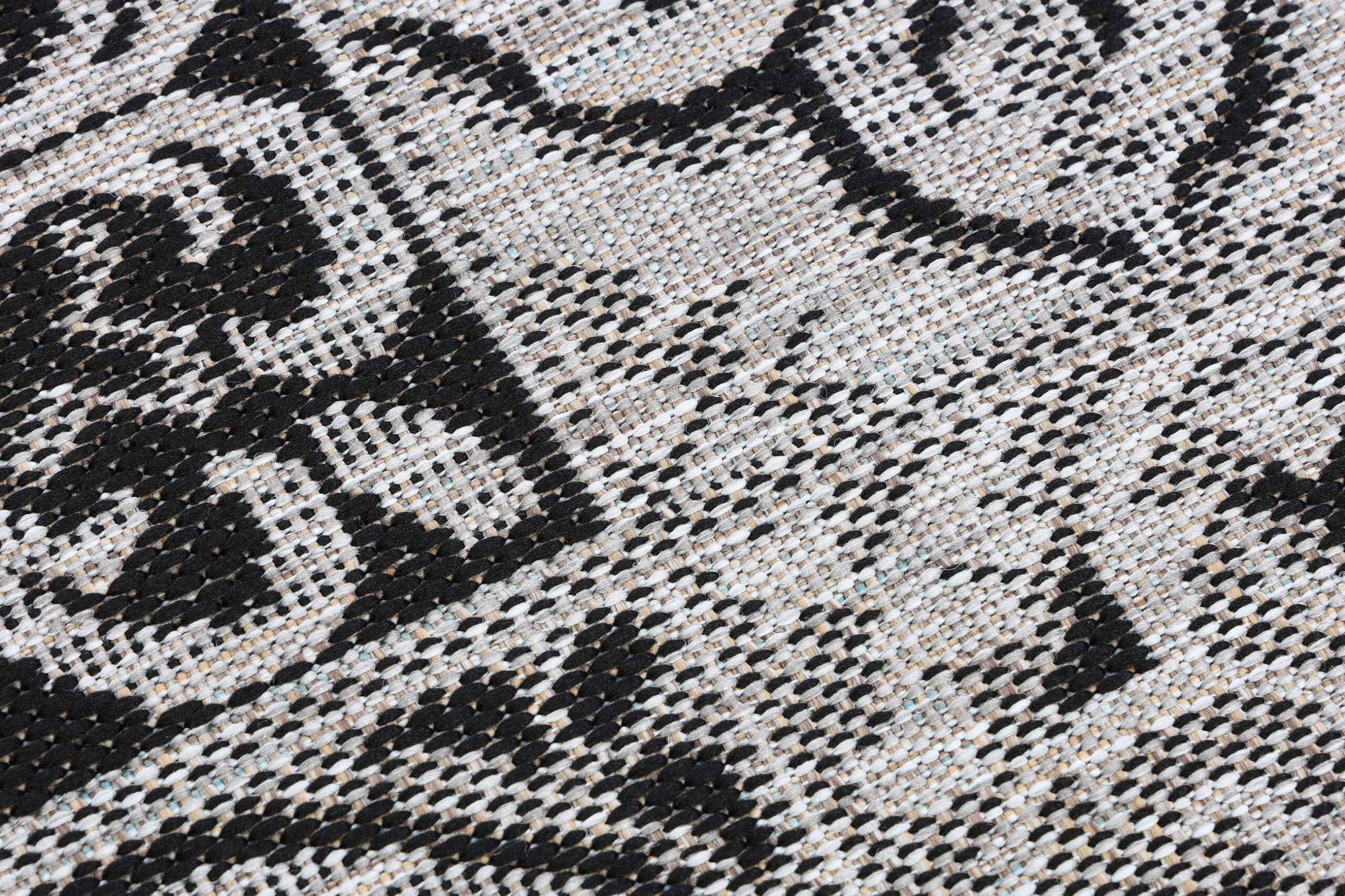 Teppich Melissa Rund Grau Schwarz Mosaik Indoor Outdoor