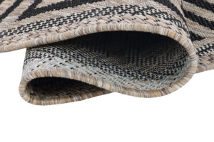 Teppich Melissa Rund Braun Schwarz ZickZack Indoor Outdoor