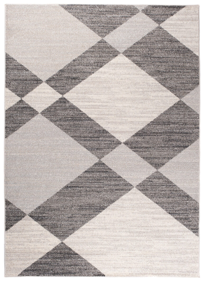Teppich Sari Grau Creme Geometrisch
