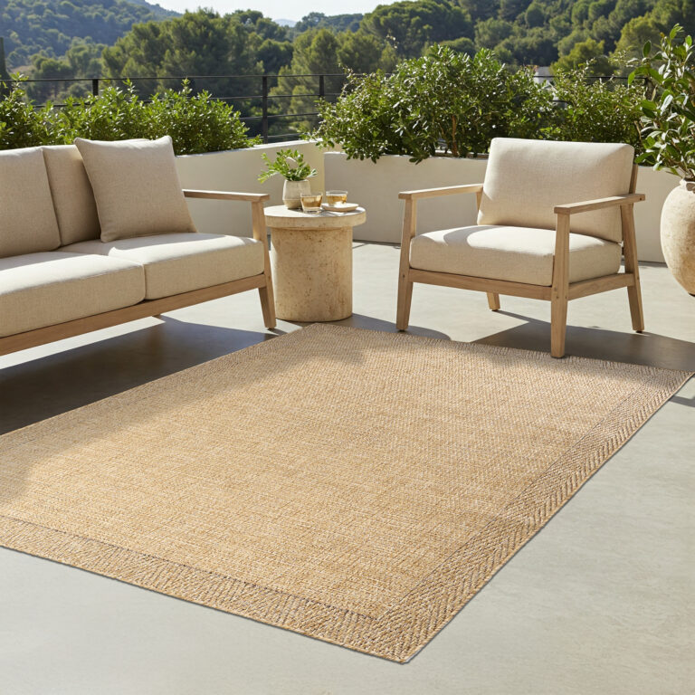 Outdoor-Teppich Yucana Beige Rahmen
