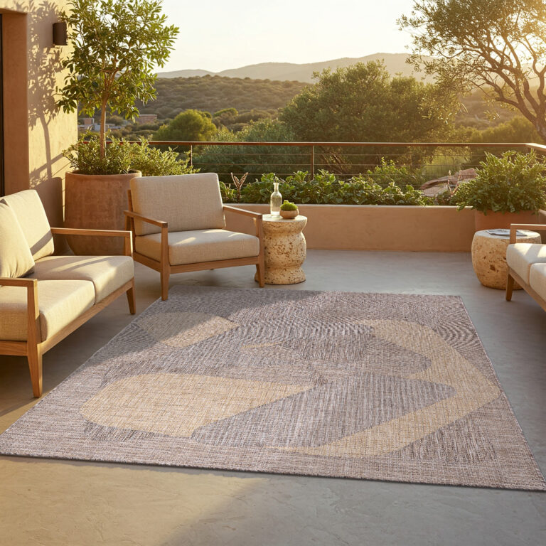 Outdoor-Teppich Yucana Braun Abstrakt