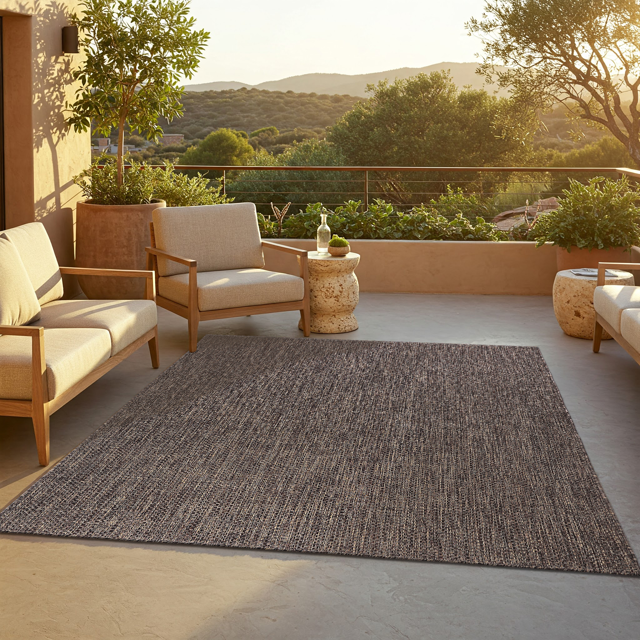 Outdoor-Teppich Yucana Dunkelbraun