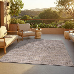 Outdoor-Teppich Yucana Beige Grau Streifen