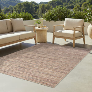 Outdoor-Teppich Yucana Beige Braun Streifen