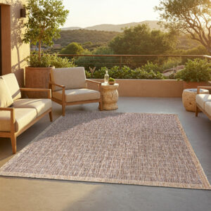 Outdoor-Teppich Yucana Braun Beige Rahmen