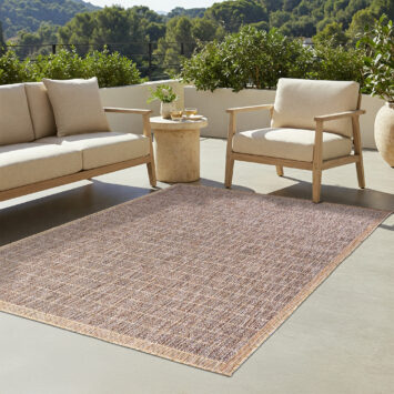 Outdoor-Teppich Yucana Braun Beige Rahmen