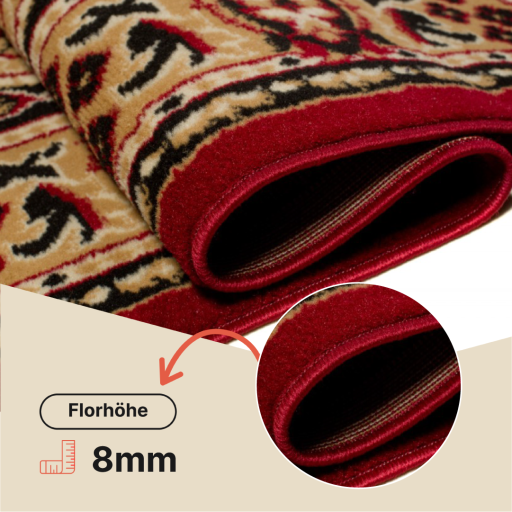 Teppich Atlas Rot Beige Traditionell Medaillon