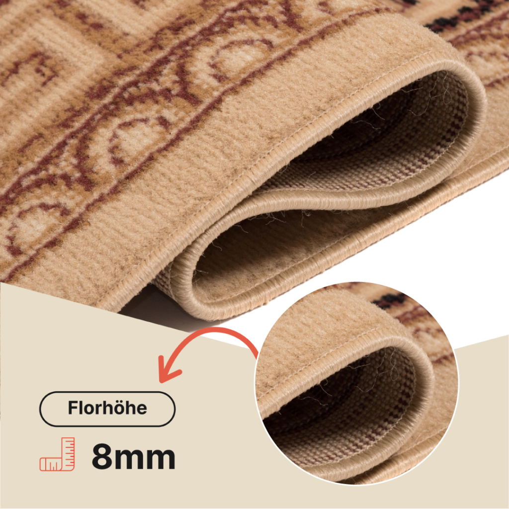 Teppich Atlas Beige Braun Klassisch Floral