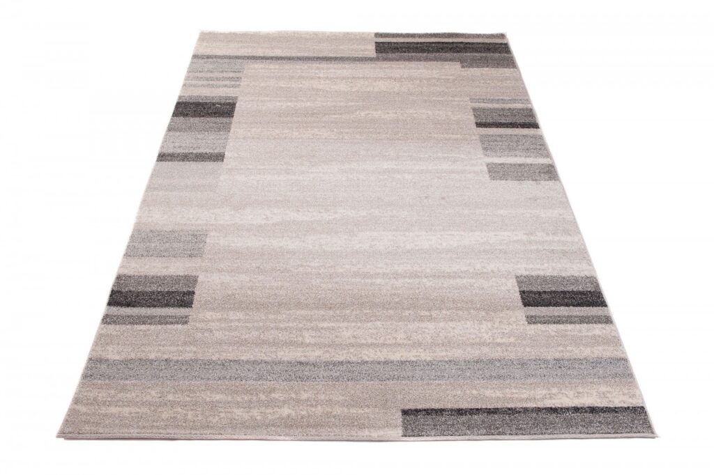 Teppich Sari Hell Beige Grau Rahmen