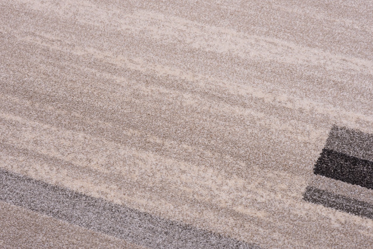 Teppich Sari Hell Beige Grau Rahmen