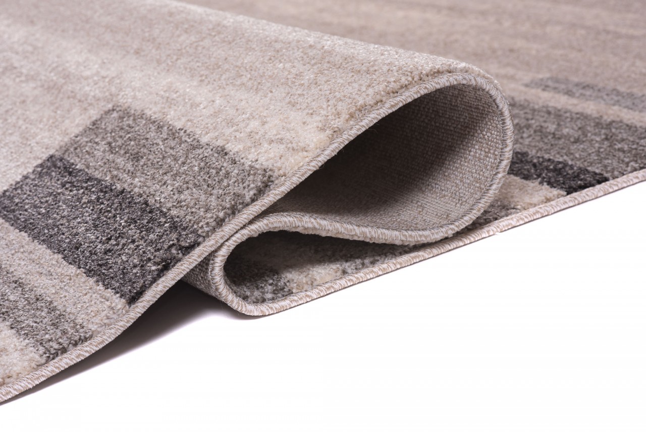 Teppich Sari Hell Beige Grau Rahmen