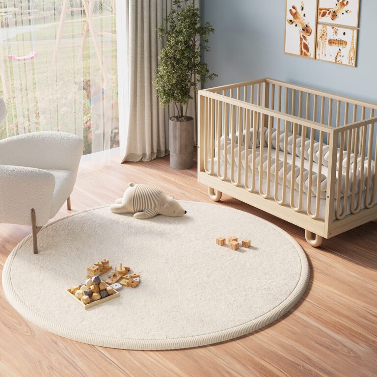 Kinderteppich Fluffin Rund Beige