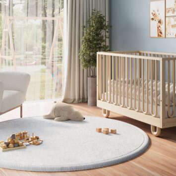 Kinderteppich Fluffin Rund Hellgrau