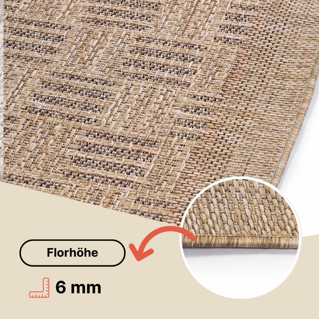 Outdoor-Teppich Yucana Beige Karo