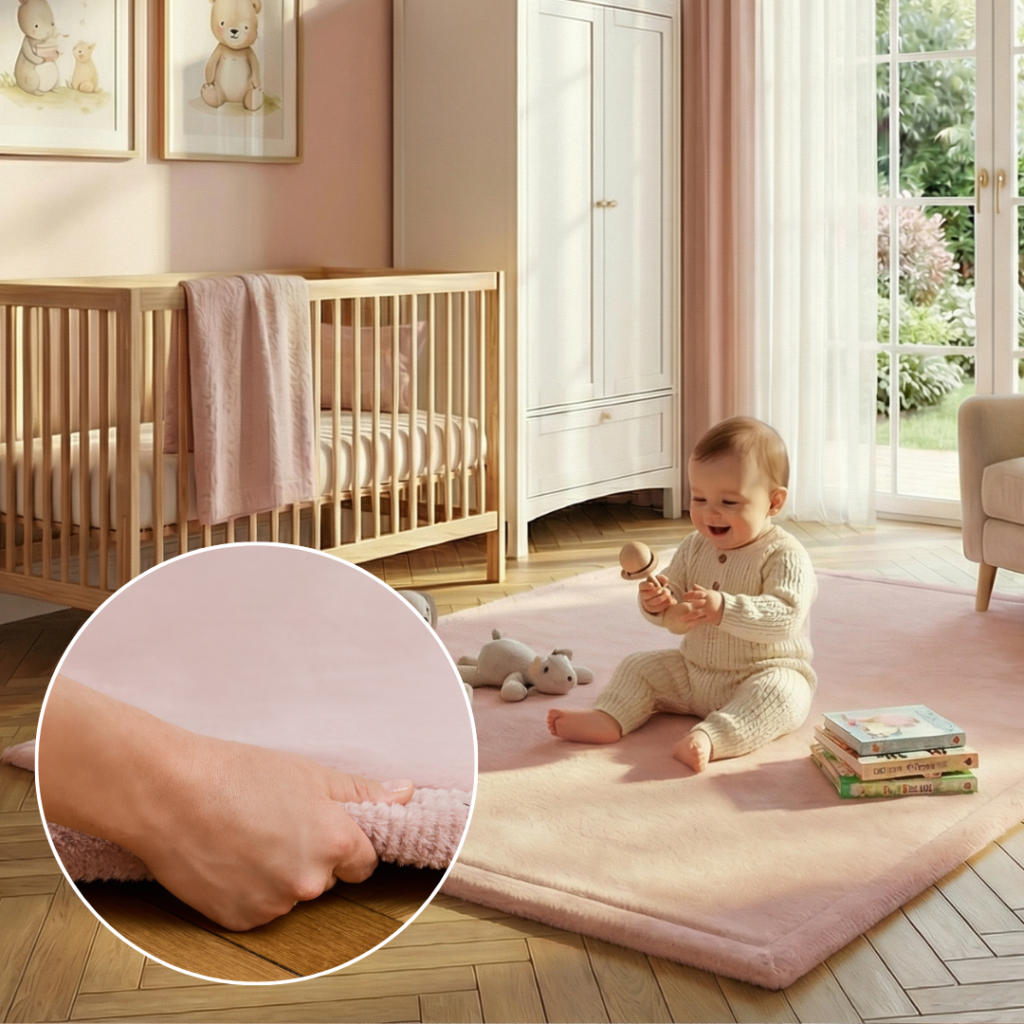 Kinderteppich Fluffin Quadratisch Rosa