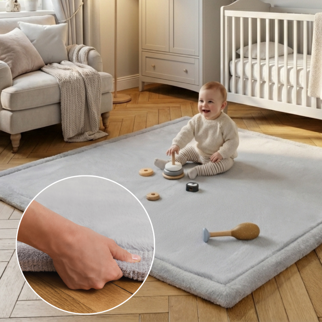 Kinderteppich Fluffin Quadratisch Hellgrau