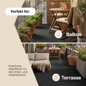 Kunstgras Garden Anthrazitfarben 7 mm