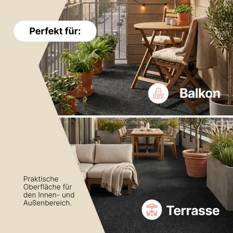 Kunstgras Garden Anthrazitfarben 7 mm