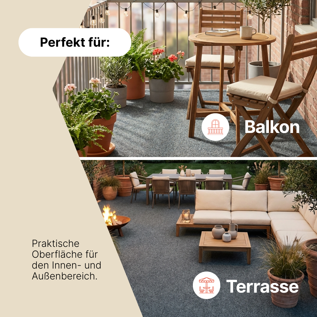 Kunstgras Garden Grau 7 mm